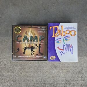 Camp + Taboo Board Game Lot